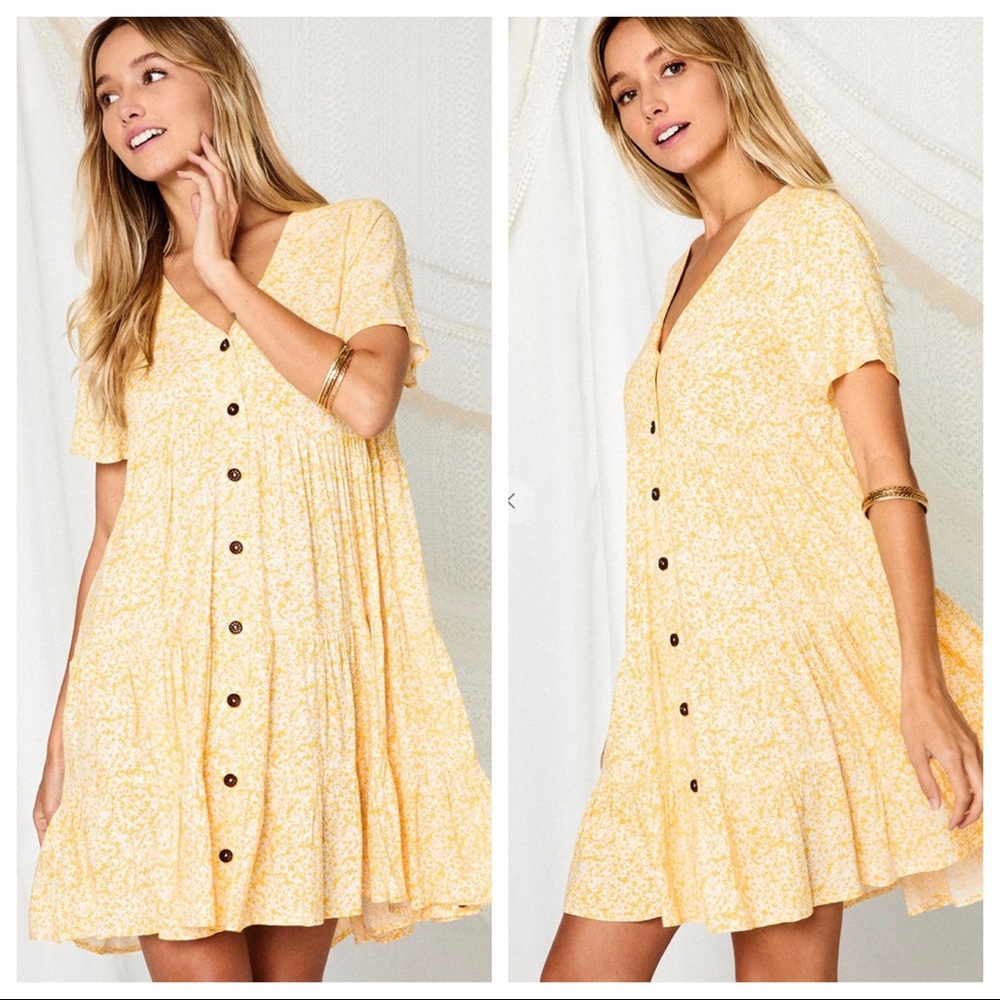 Emily Boho Trendy Floral Print Tiered Dress